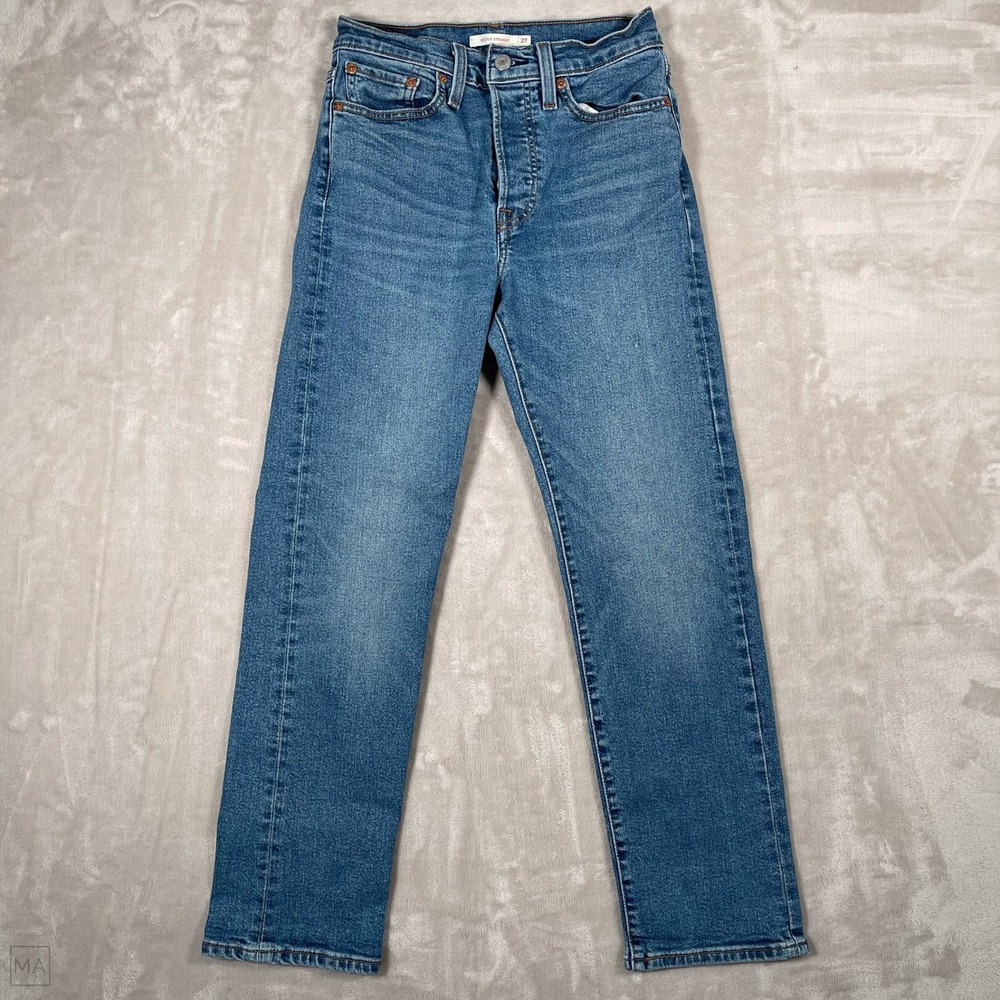 Levi's Women's Jeans Wedgie Straight Denim Button Fly Casual 27 Blue